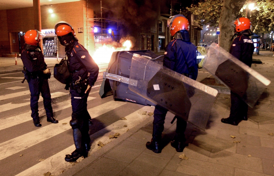 Incidentes en Bilbao. Foto: EFE