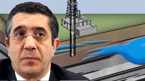 Patxi Lopez entend faire de l'Euskadi ''une référence en Europe pour le gaz de schiste''. Montage EITB