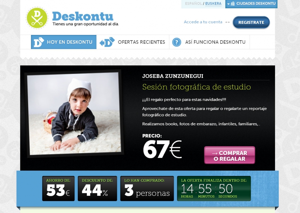 Imagen de la web Deskontu. Foto: Deskontucom