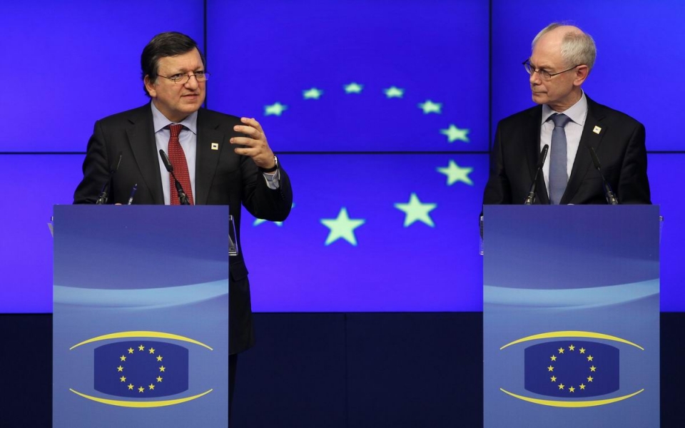 Jose Manuel Durao Barroso (Europako Batzordea) eta Herman Van Rompuy (Europako Kontseilua). EFE