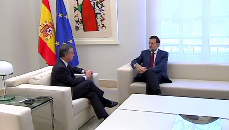 Iñigo Urkullu y Mariano Rajoy, en la reunión que tuvieron en enero. Foto: EITB