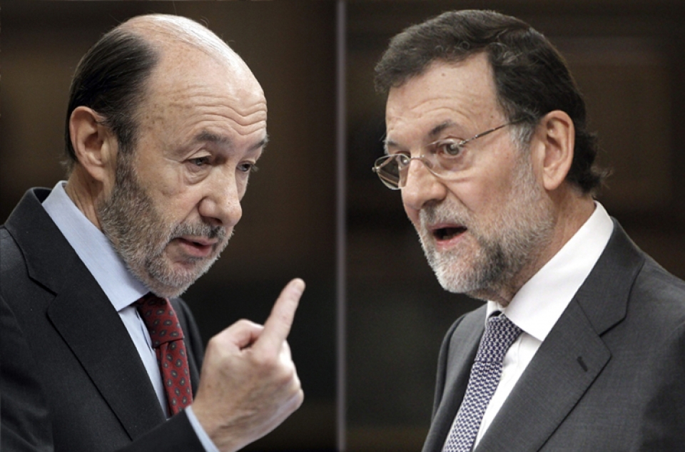 Alfredo Pérez Rubalcaba y Mariano Rajoy. EFE