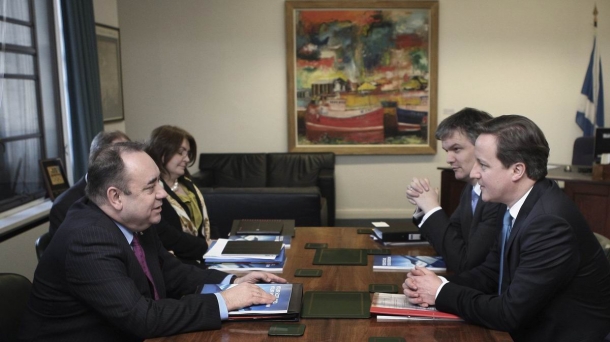 Meeting between Alex Salmon and David Cameron. Photo: EFE