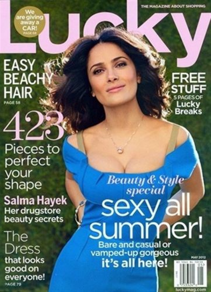 La actriz Salma Hayek, en la portada de la revista 'Lucky'.