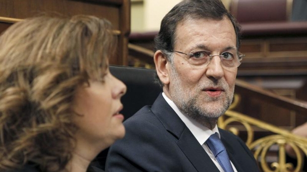 Spanish PM Mariano Rajoy and Vicepresident Soraya Saenz de Santamaria. Photo: EFE