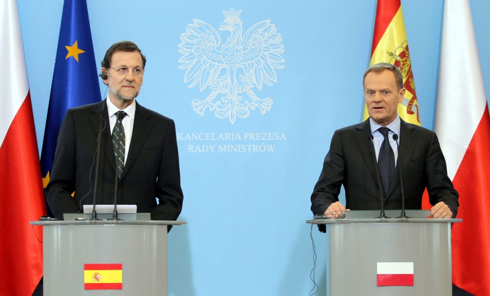 El presidente del Gobierno español, Mariano Rajoy, junto a su homólogo polaco.