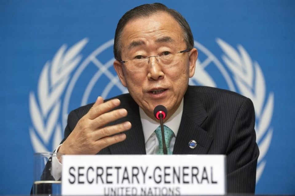 Ban Ki-moon Nazio Batuen Erakundearen idazkari nagusia.
