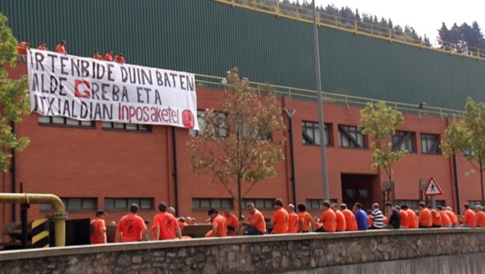 Trabajadores de Corrugados Azpeitia protestan contra el ERE 
