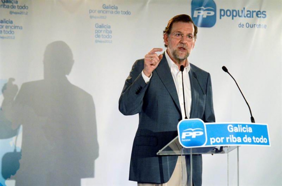 Mariano Rajoy, en el acto de Ourense. Foto: EFE