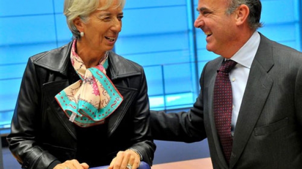 IMF President Christine Lagarde and Spain's Economy Minister Luis de Guindos. Photo: EFE