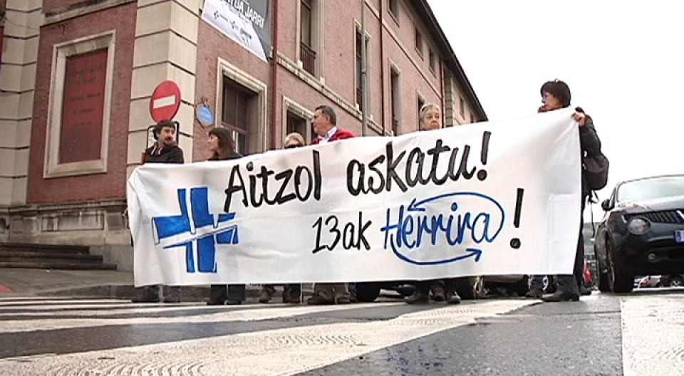 Protesta para exigir la puesta en libertad de Aitzol Gogorza en octubre de 2012