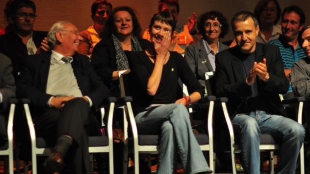 Aurore Martin à coté du sénateur-maire de Biarritz Didier Borotra en 2011. Photo: EITB
