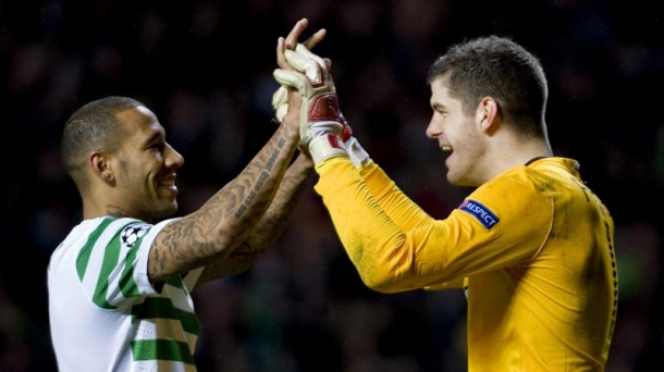 Jugadores del Celtic celebran el triunfo. Foto: EFE