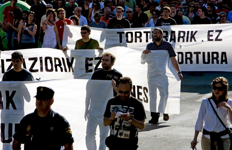 Una manifestación contra la tortura.