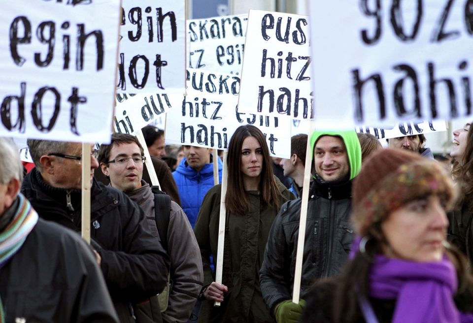 Manifestación a favor del euskera. Foto: EFE