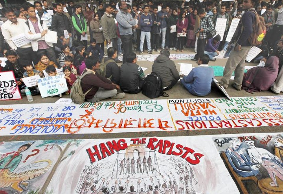 Bortxaketen aurkako protestak Indian. Argazkia: EFE