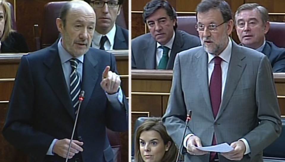 Alfredo Pérez Rubalcaba y Mariano Rajoy tendrán un 'cara a cara' durante el debate. EITB