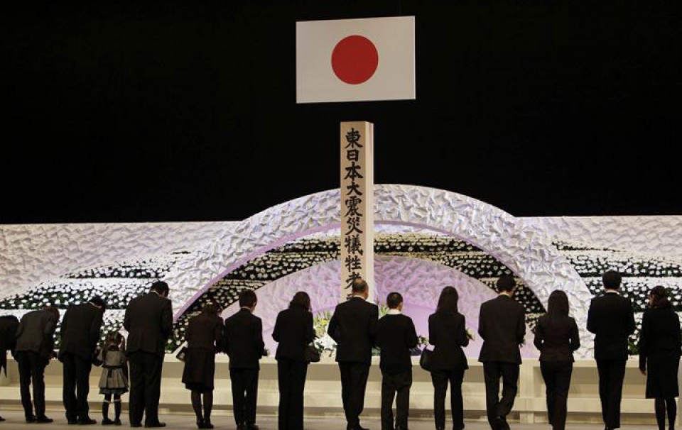 Ceremonia de conmemoracón del segundo aniversario del tsunami. Foto: EFE.