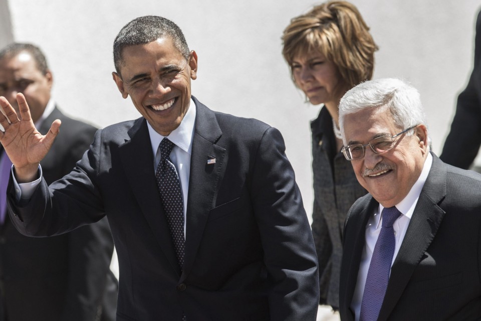 Obama AEBetako presidentea eta Mahmud Abas Palestinar Aginte Nazionaleko presidentea. EFE.