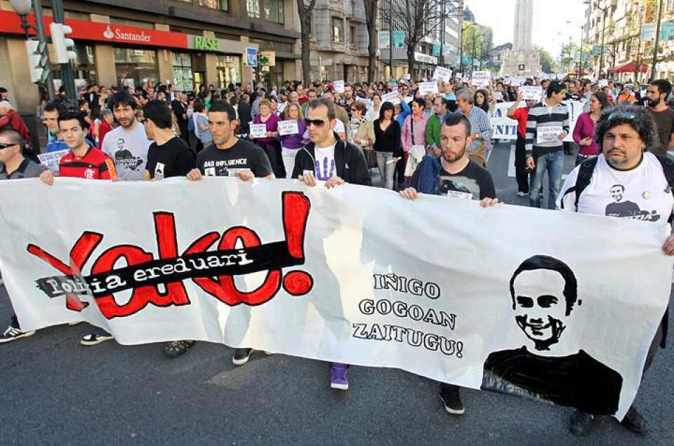 Una de las manifestaciones celebradas en la capital vizcaína. Foto: EFE