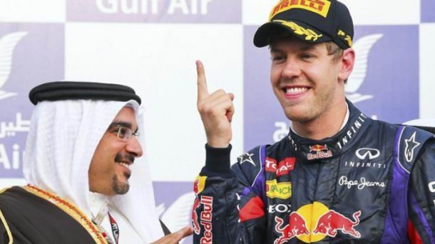 Vettel, Bahraineko podiumean. Efe.