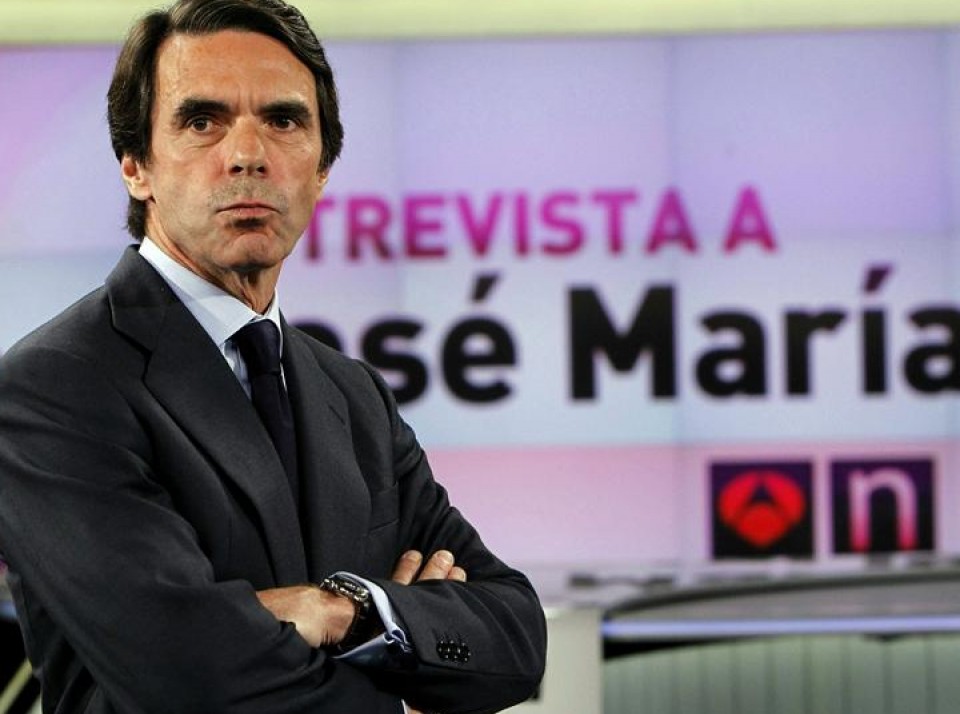 Jose Maria Aznar Espainiako Gobernuko presidente ohia telebistan. Argazkia: EFE