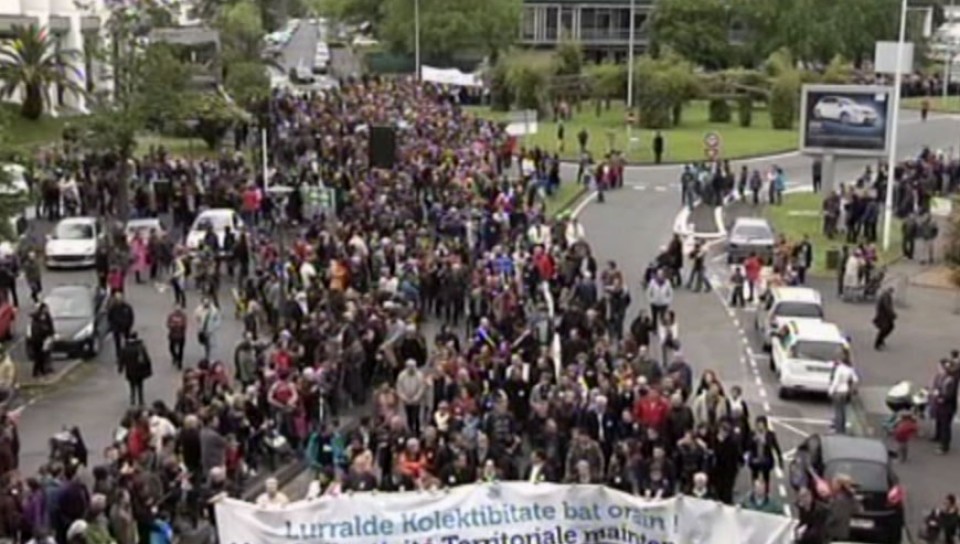La manifestación del sábado en Baiona.