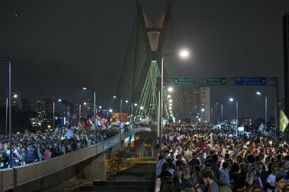 Protesta jendetsu bat Sao Paulon. EFE