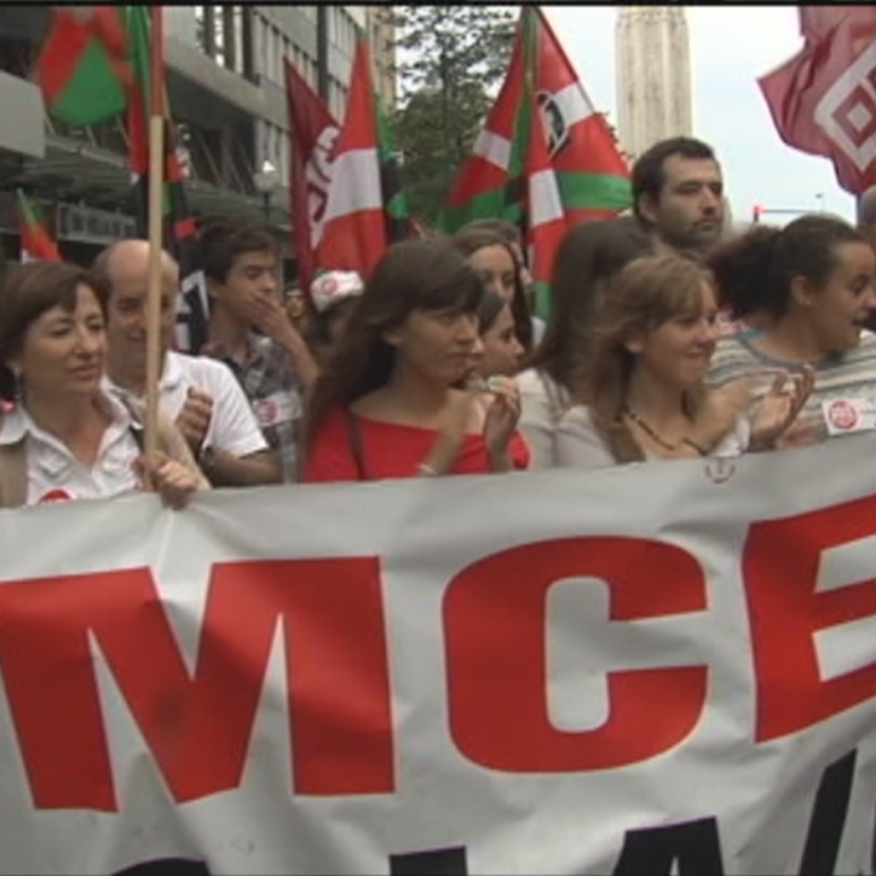 Manifestación contra la LOMCE celebrada en Bilbao.
