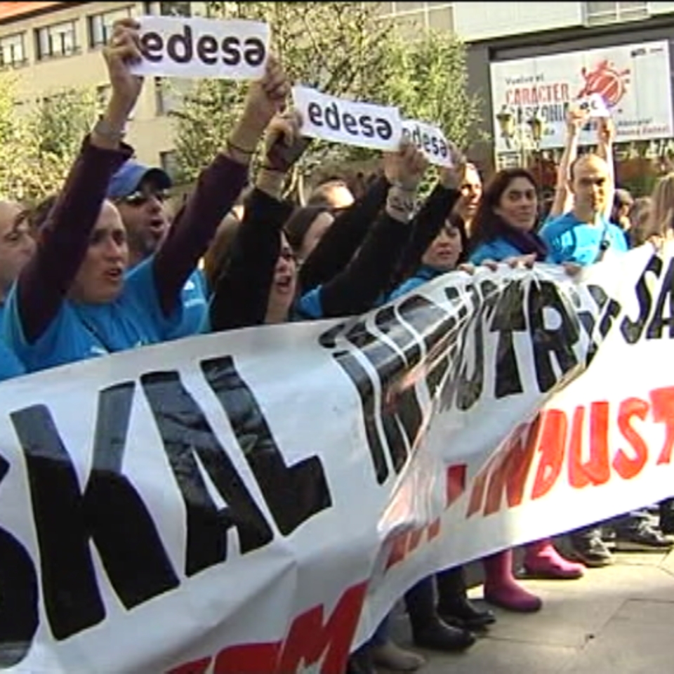 Protesta de los trabajadores de Fagor-Edesa. 