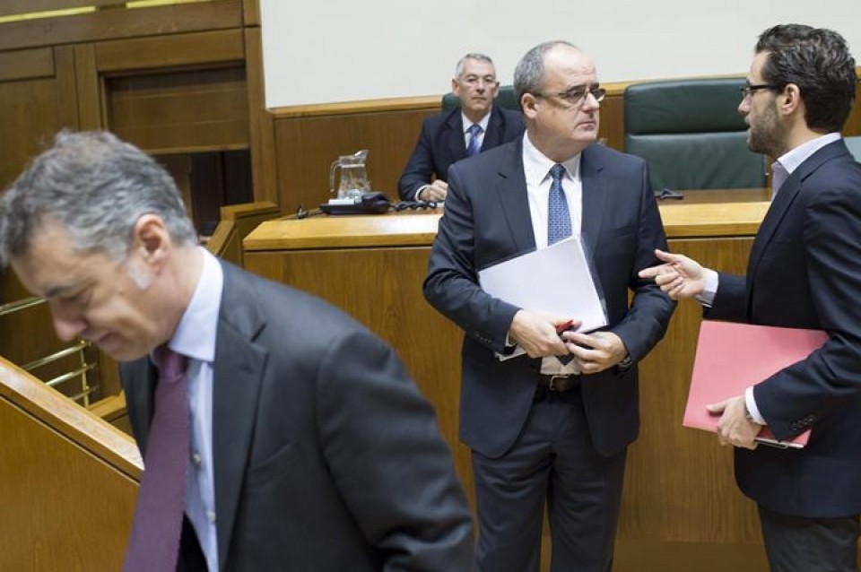 Iñigo Urkullu tras su intervención, hoy, en el Parlamento. Foto:EFE