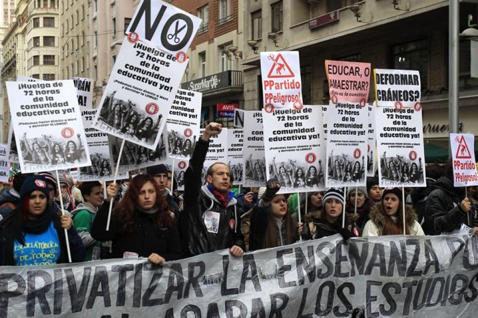 Manifestación contra la Lomce en Madrid. Foto: EFE