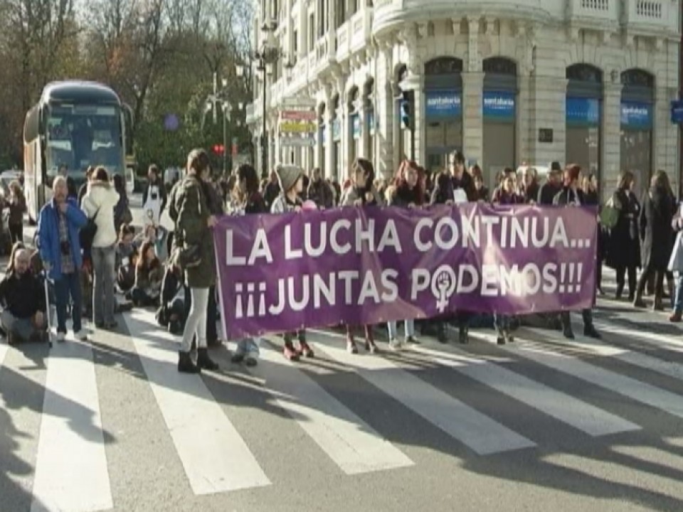 Manifestación contra la reforma de la ley del aborto. Foto: EFE
