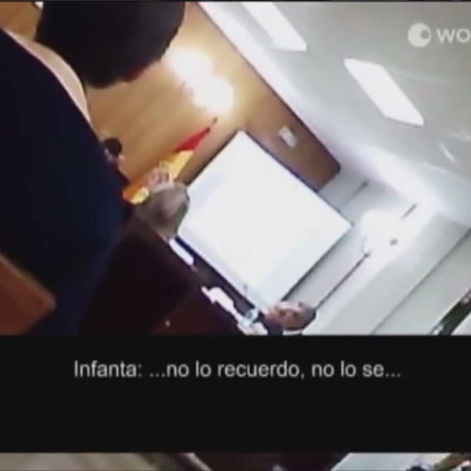 Imagen del video de la declaración de la infanta Cristina. EiTB.