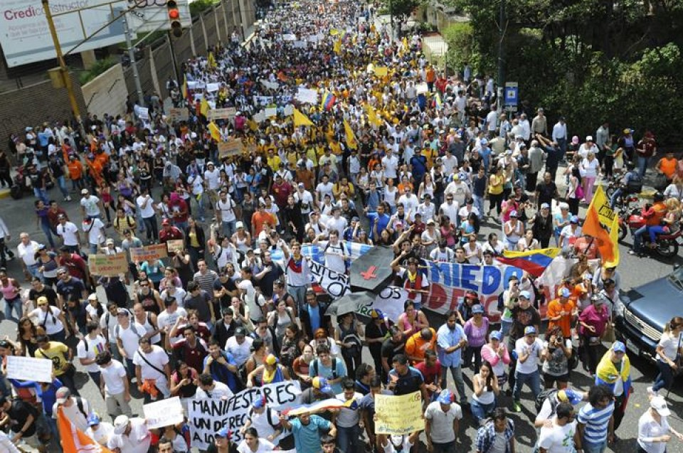 Marcha contra el Gobierno de Maduro en Caracas.