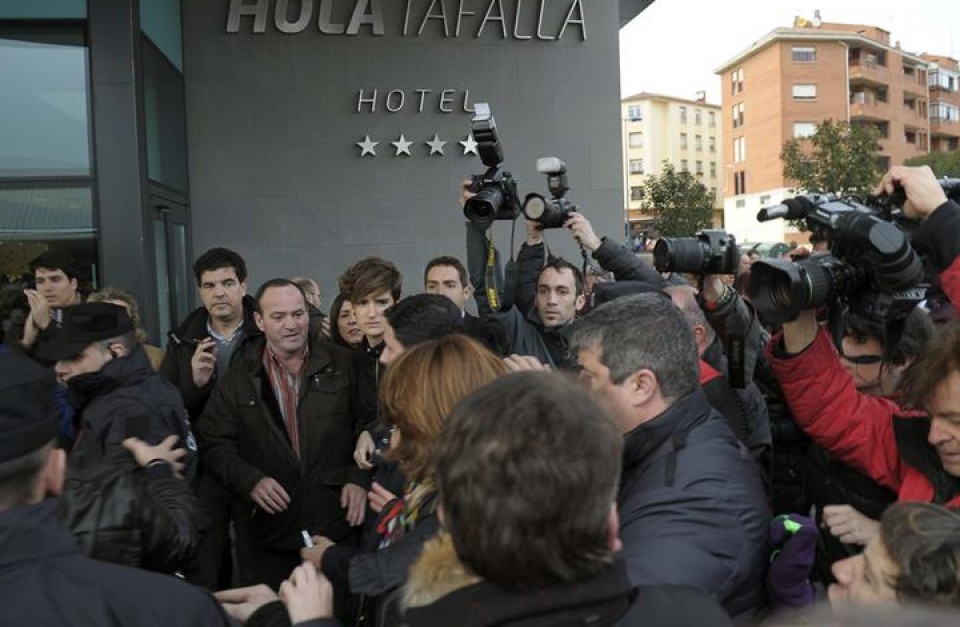 La presidenta Navarra Yolanda Barcina, a su llegada a la reunión. Foto: EFE