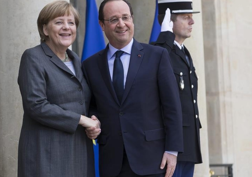Ángela Merkel y François Hollande en una reunión anterior. Foto de archivo: EiTB