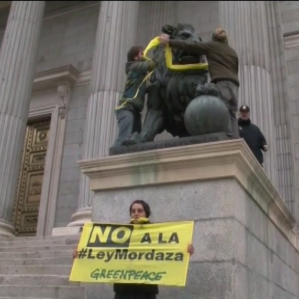 Protesta de Greenpeace. Foto: EITB.