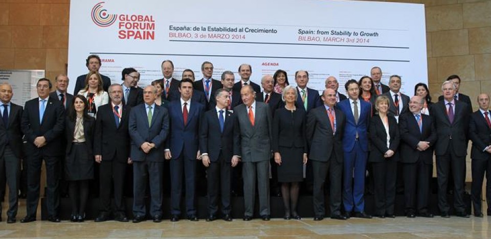 'Foto de familia' de la cumbre económica de Bilbao. EFE