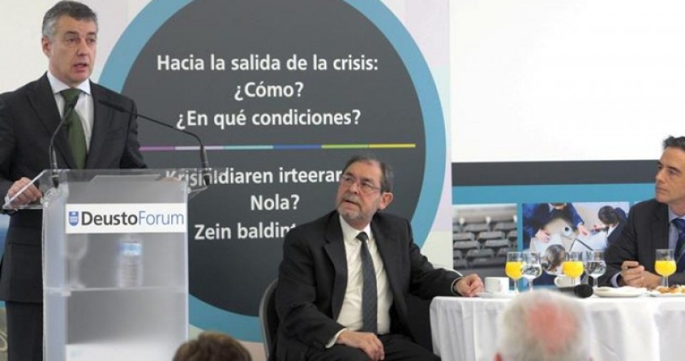 Iñigo Urkullu participa en una conferencia organizada por Forum Deusto. Foto: EFE