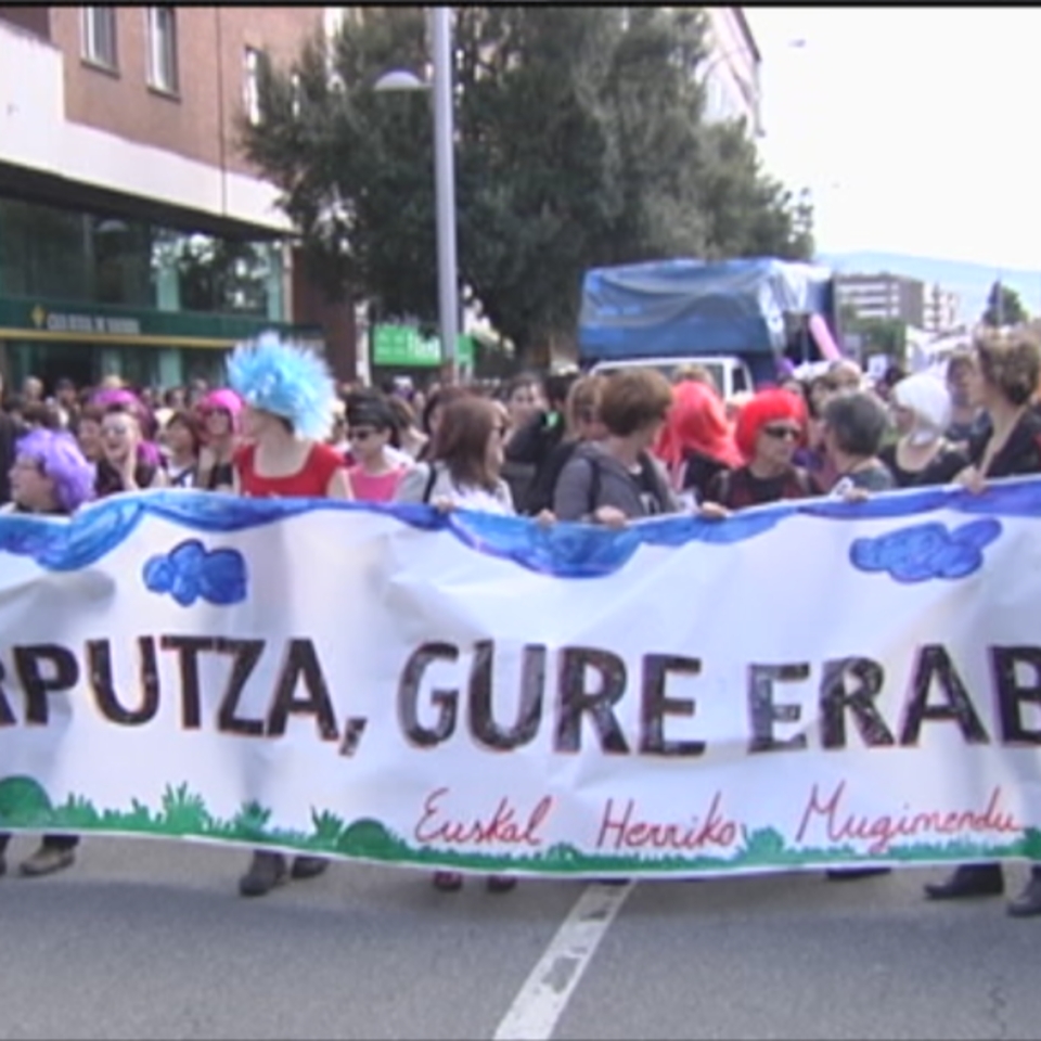 Manifestación a favor del aborto en Pamplona. Foto: EiTB