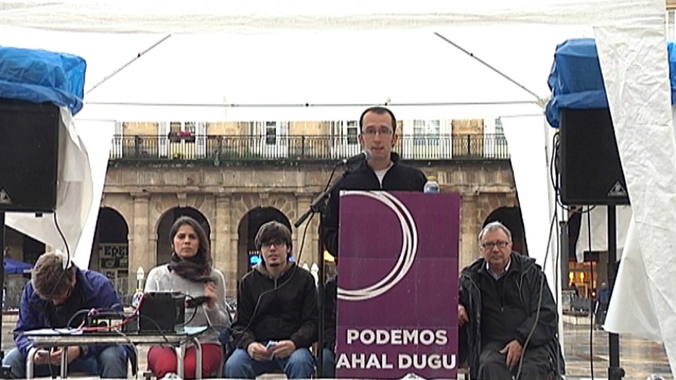 Europako hauteskundeen kanpainan Podemos-Ahal Duguk Bilbon egindako ekitaldi bat. EiTB