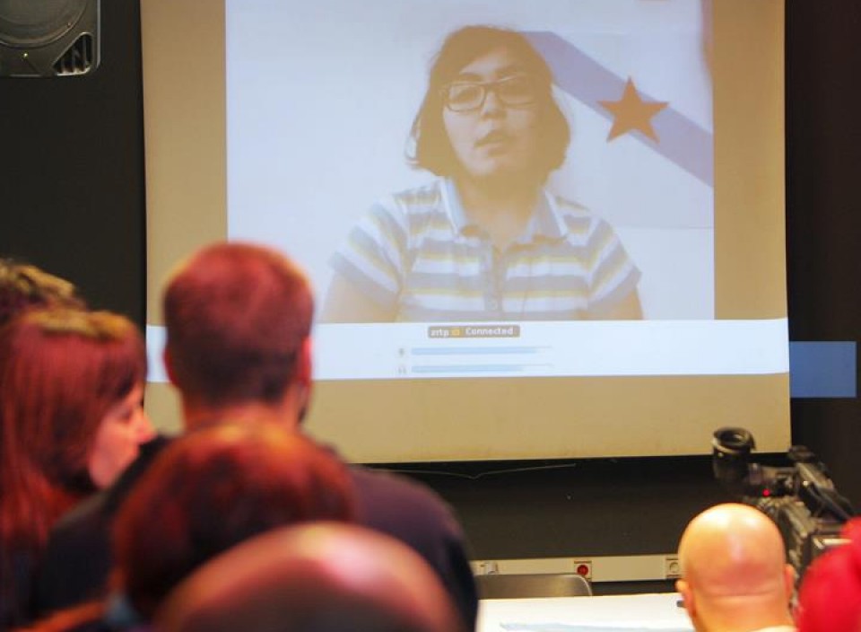 María Osorio, en la videoconferencia que ofreció el pasado 7 de junio. EFE