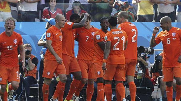 La selección holandesa, en el Mundial. Foto: EFE