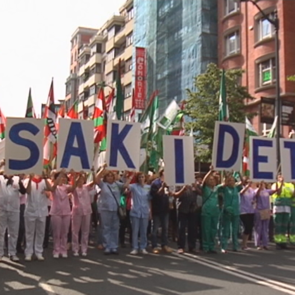 Protesta de los trabajadores de OSakidetza.