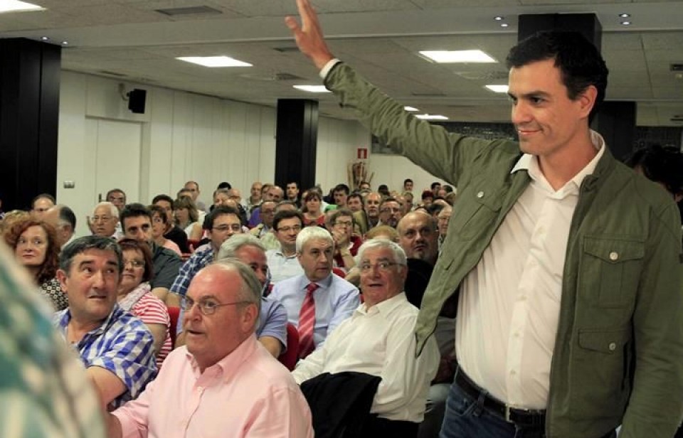 Pedro Sánchez, uno de los candidatos a liderar el PSOE, en Bilbao. Foto: EFE