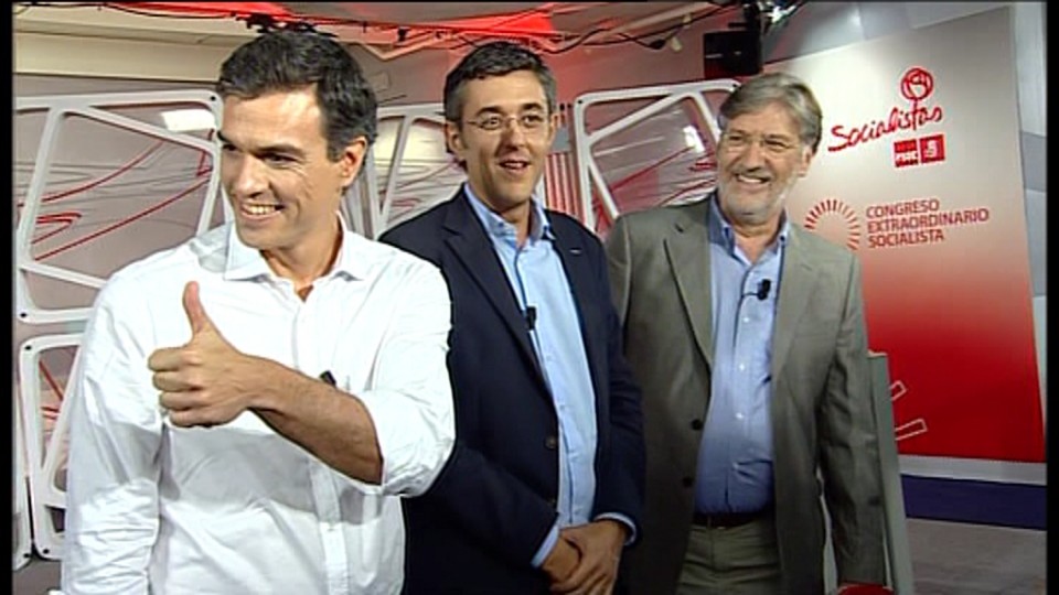 Los tres candidatos a secretario general del PSOE. eFE.