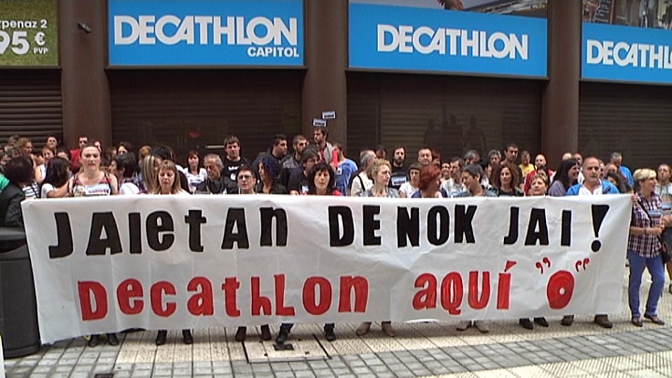 Imagen de la protesta de hoy en Bilbao. Foto: EiTB