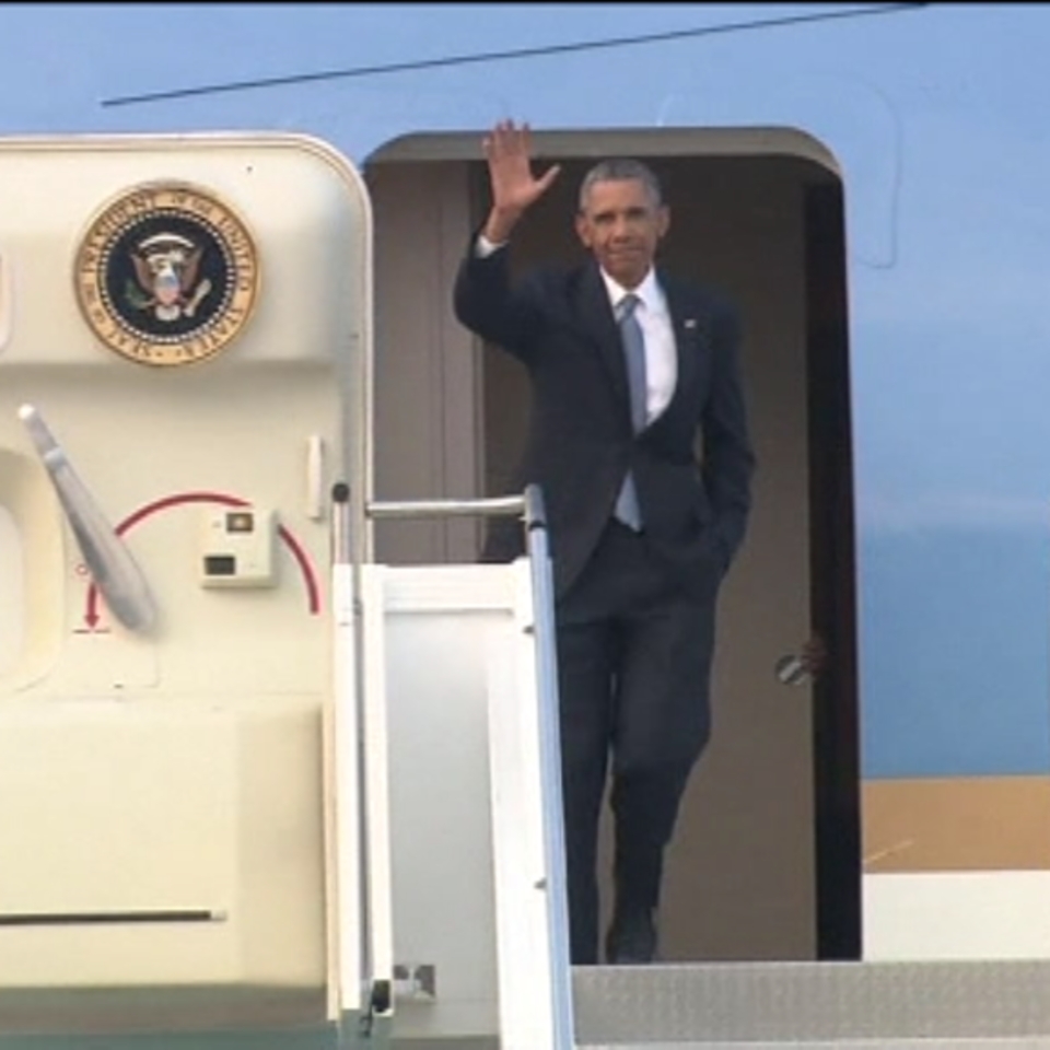 Barack Obama presidente de los Estados Unidos en su comparecencia en Tallín (Estonia). Foto: EiTB