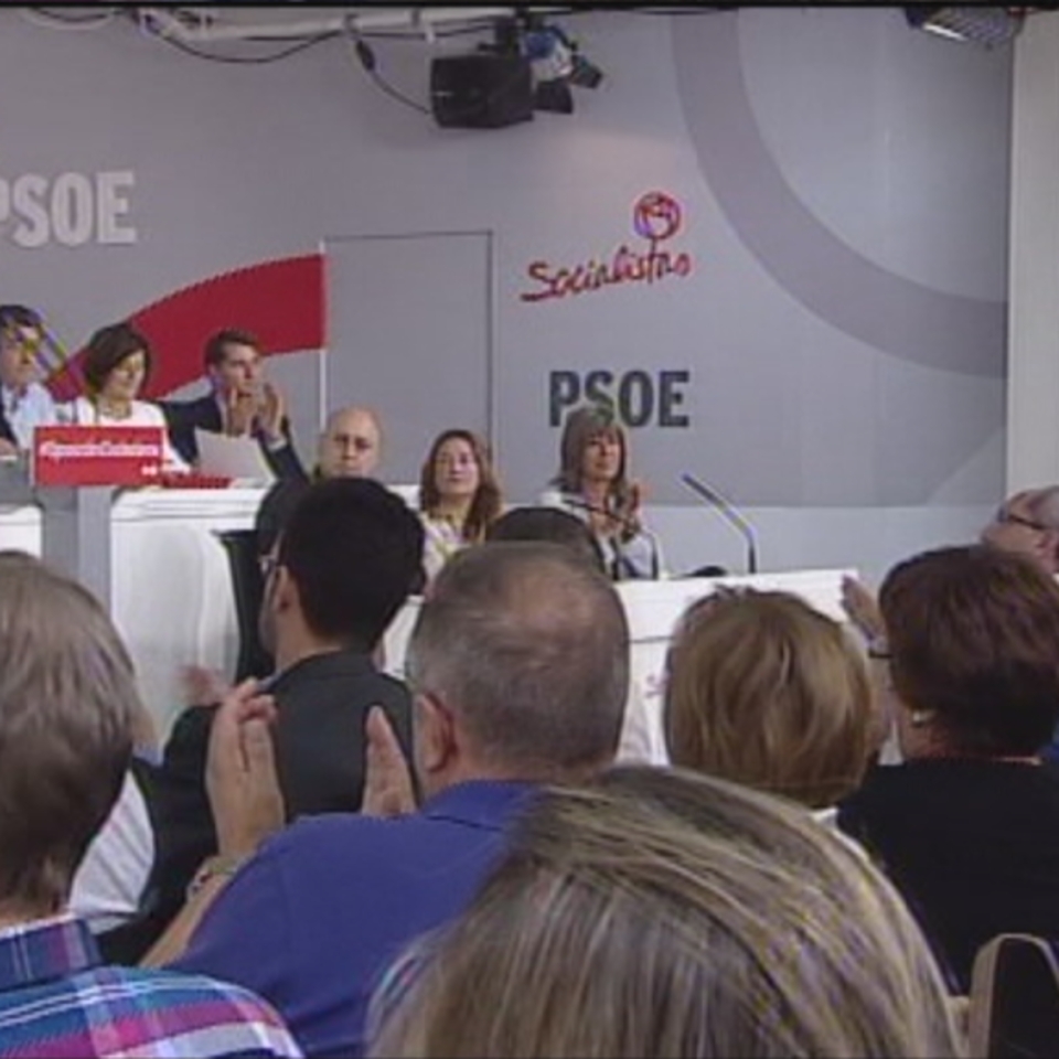 Pedro Sanchez, PSOEren Batzorde Federalean, idazkari nagusia denetik egindako lehenengoa. EFE